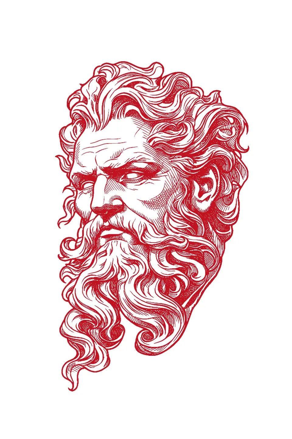 Stencil Hatching: Classical bust